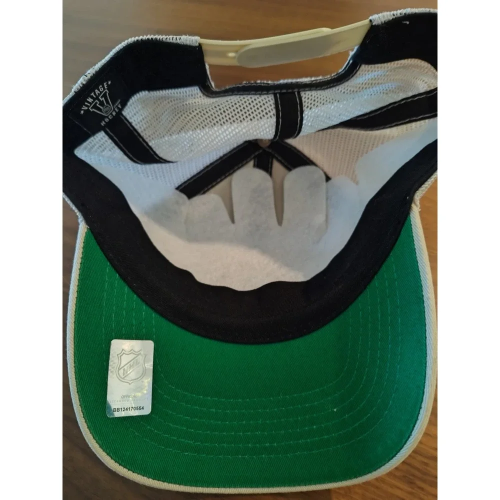 47 Brand Boston Bruins Vintage Hockey Trucker Hat Clean Up Snapback Tan Mesh NHL